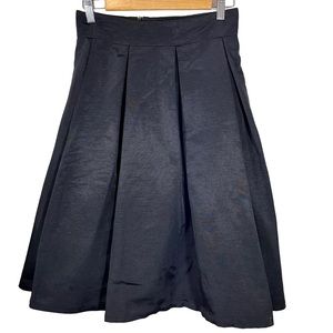 Eliza J Taffeta Black Midi Full Flare A Line Skirt Size 4